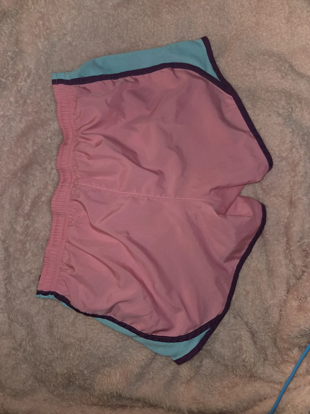 Women's Large Nike Dri-fit Pink & Blue Athletic Shorts